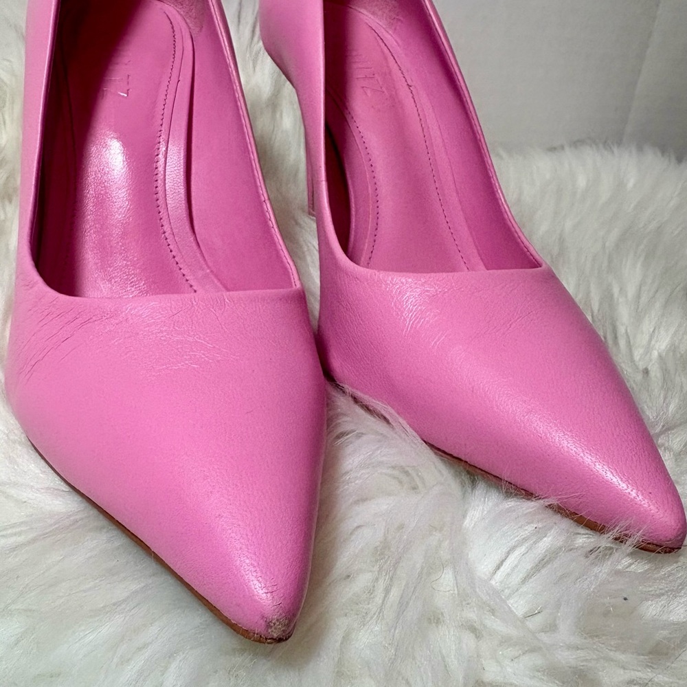 SCHUTZ Lou Paradise Pink Nappa Leather Pumps - Picture 5 of 11